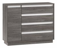 Комод Virginia НМ 011.01, Белый Скандинавский/Ясень Анкор темный. Фото №1