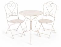 Комплект (стол + 2 стула) Secret de Maison Monique (mod. PL08-6241.6242) металл, стол:62*73, стул: 48*40*93, Античный белый (Antique White)
