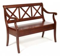 Скамейка ALBIZZI (Альбицци) дерево гевея/мдф, 108х57х89 см, dark walnut. Фото №1