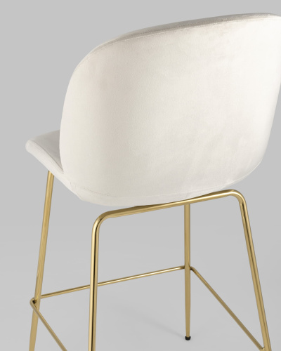 Стул полубарный Beetle со спинкой бежевый. Фото №8