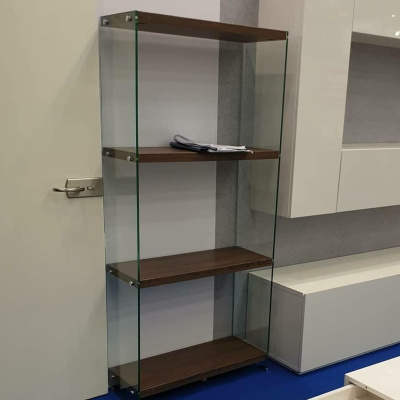 Стеллаж F-049-165H прозрачный/коричневый фото Стеллаж F-049-165H прозрачный/коричневый. Фото №4