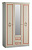 Алиса Шкаф 3-створчатый с ящиками* Белый/ Крем