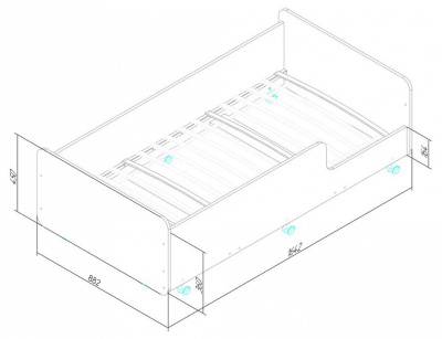 Кровать двухъярусная Р444, голубой. Фото