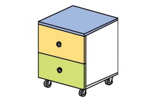 Тумба мобильная два ящика Силуэт. Фото №1