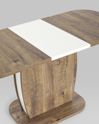 Стол Barrel 110-145*70 дуб Ка/белый. Фото №8