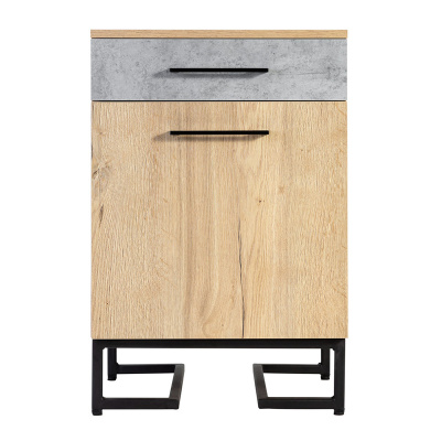 Тумба для обуви с ящиком Loft Дуб натур/Бетон. Фото №4
