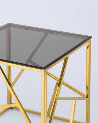 Журнальный столик 55*55 АРТ ДЕКО золото стекло smoke фото Журнальный столик 55*55 АРТ ДЕКО золото стекло smoke. Фото №5