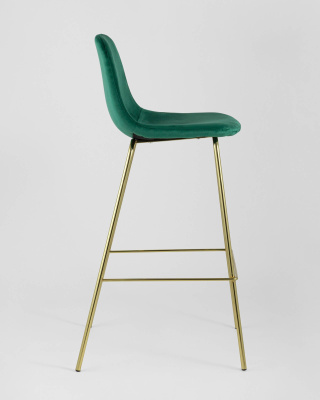 Стул барный Валенсия велюр зеленый золотые ножки фото Стул барный Валенсия велюр зеленый золотые ножки. Фото №5