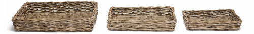 Корзина Secret De Maison Numbai (набор из 3 штук ) натуральный ротанг, 61*41*13/53*32*9/43*27*9 см, Натуральный Кубу / Natural Kubu. Фото №1