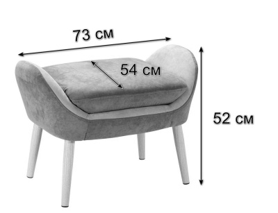 Банкетка-скамейка АРТ ДЕКО велюр бежевый сталь золото. Фото №3