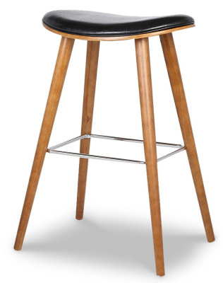 Стул полубарный JY1730-65 черный/орех. Фото №2