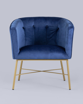 Кресло Шале велюр синий. Фото