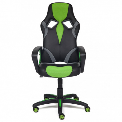 Компьютерное кресло Runner, кож.зам/ткань, черный/зеленый, 36-6/tw26/tw-12. Фото №2