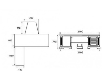Стол рабочий с приставками Престиж ГМ 5974. Фото №4