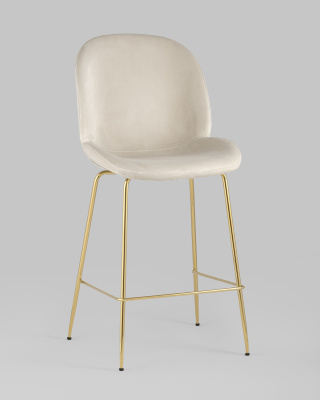 Стул полубарный Beetle со спинкой бежевый фото Стул полубарный Beetle со спинкой бежевый. Фото №3