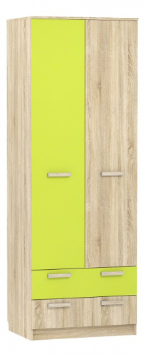 Акварель НМ 013.02-03 М1 Шкаф для одежды с ящиками Лайм/Дуб сонома, Дуб Сонома. Фото №1