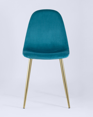 Стул Валенсия велюр аквамарин золотые ножки. Фото
