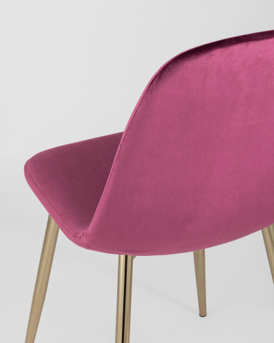 Стул Валенсия велюр бордо золотые ножки. Фото №8