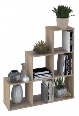 Стеллаж Polini Home Smart, древесина коричневая светлая дуб. Фото