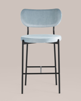Стул полубарный Барбара велюр серо-голубой. Фото №5