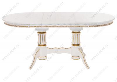 Стол Герцог молочный с золотой патиной фото Стол Герцог молочный с золотой патиной. Фото №4