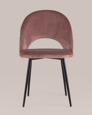 Стул Меган велюр с ромбами пыльно-розовый фото Стул Меган велюр с ромбами пыльно-розовый. Фото №5