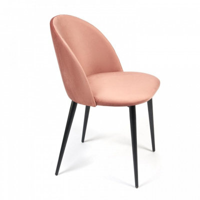 Стул MONRO (mod. 710) ткань/металл, 56х51х80 см, высота до сиденья 47 см, коралловый barkhat 15 /черный (поставляется по 4 шт). Фото №2