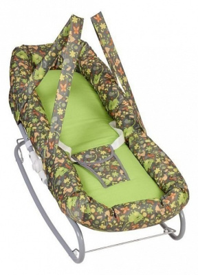 Шезлонг детский Polini kids Веселые животные, зеленый. Фото №4