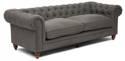 Диван Secret De Maison Chesterfield (mod. 5137-60) дерево береза, ткань: хлопок, 240*96*76см, серый / AJ808-12. Фото