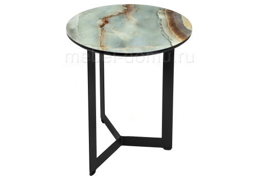 Стол стеклянный Роб D-450 мрамор голубой. Фото №1