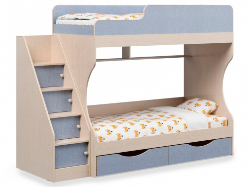 Кровать двухъярусная Р443 Капризун 6, голубой. Фото №1