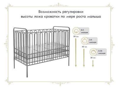 Кроватка Polini Kids Vintage 110, белый фото Кроватка Polini Kids Vintage 110, белый. Фото №4
