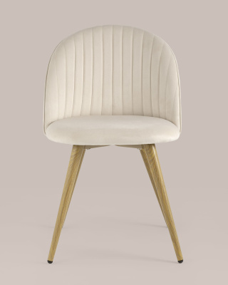 Стул Лион Страйпс велюр кремовый. Фото