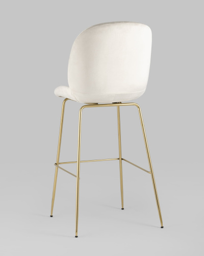 Стул барный Beetle со спинкой бежевый. Фото №7