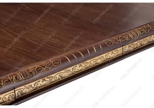 Стол деревянный Кантри орех с золотой патиной. Фото №9