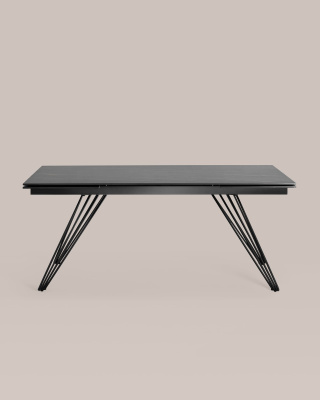 Стол обеденный Пандора раскладной 180-280*90 керамика темная. Фото