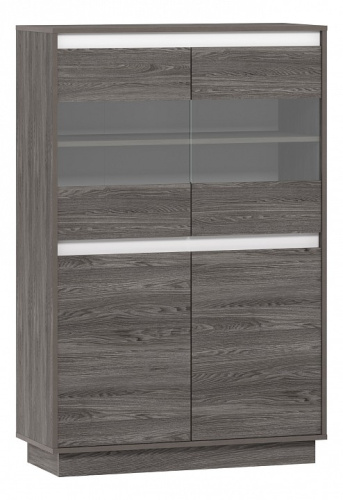 Virginia НМ 011.83 Шкаф для посуды Белый Скандинавский/Ясень Анкор темный (KR). Фото №1