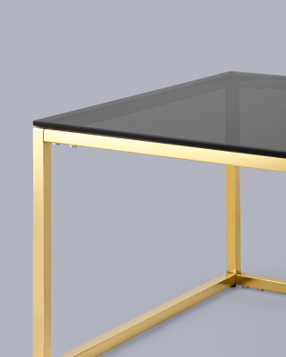 Журнальный стол 120*60 ТАУН золото стекло smoke фото Журнальный стол 120*60 ТАУН золото стекло smoke. Фото №5