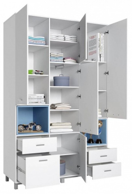 Шкаф комбинированный Polini Kids Mirum, белый. Фото №3
