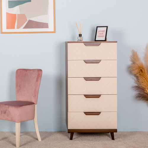Комод с 5 ящиками Сканди Бежевый. Фото №10